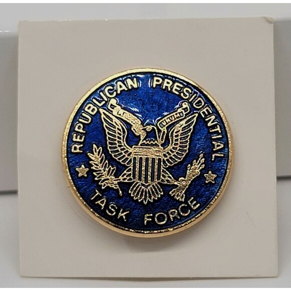 Republican Presidential Task Force Lapel Pin Blue Enamel Eagle Gold Tone Metal - Picture 6 of 17